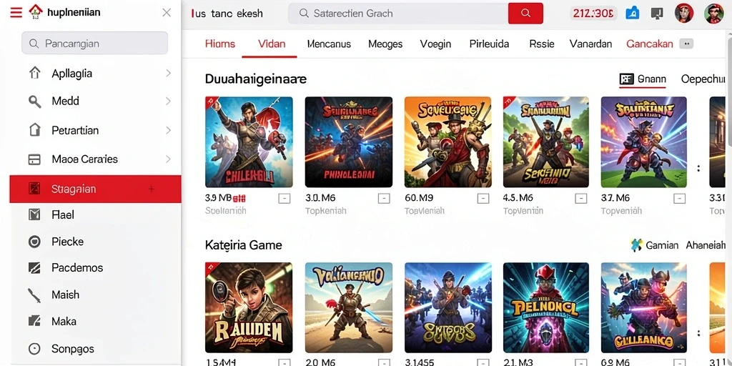 Tampilan utama aplikasi DANAGAME yang menarik.